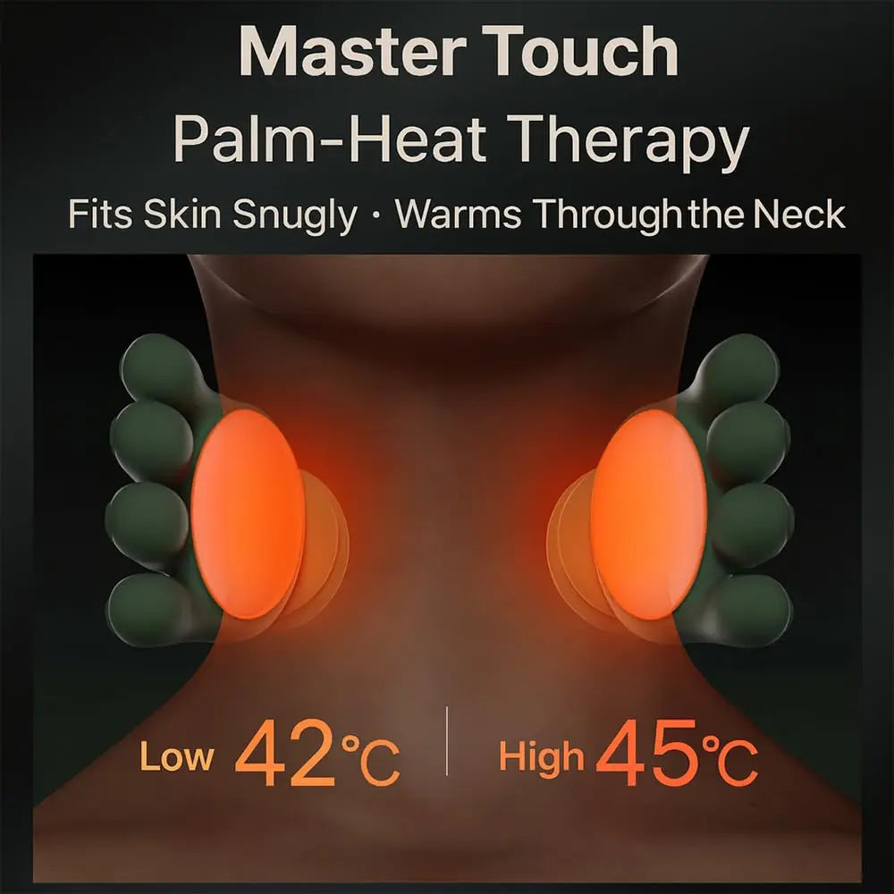 Neck Shoulder Massager with Heat – Wireless Deep Tissue Shiatsu Massager Real Touch Therapy Massager 3 Modes, 40°C/45°C Heating