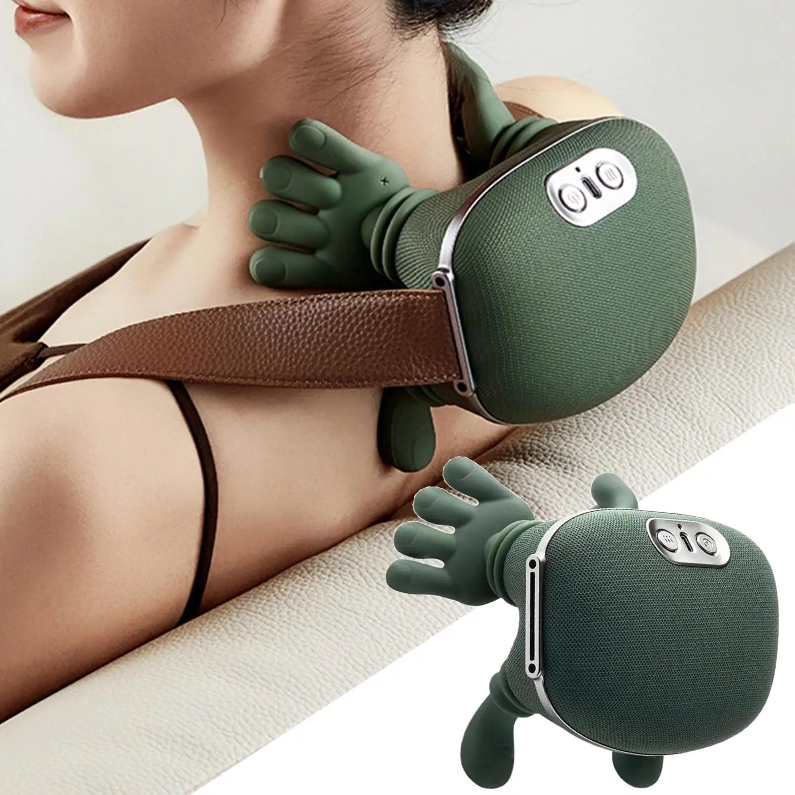 Neck Shoulder Massager with Heat – Wireless Deep Tissue Shiatsu Massager Real Touch Therapy Massager 3 Modes, 40°C/45°C Heating