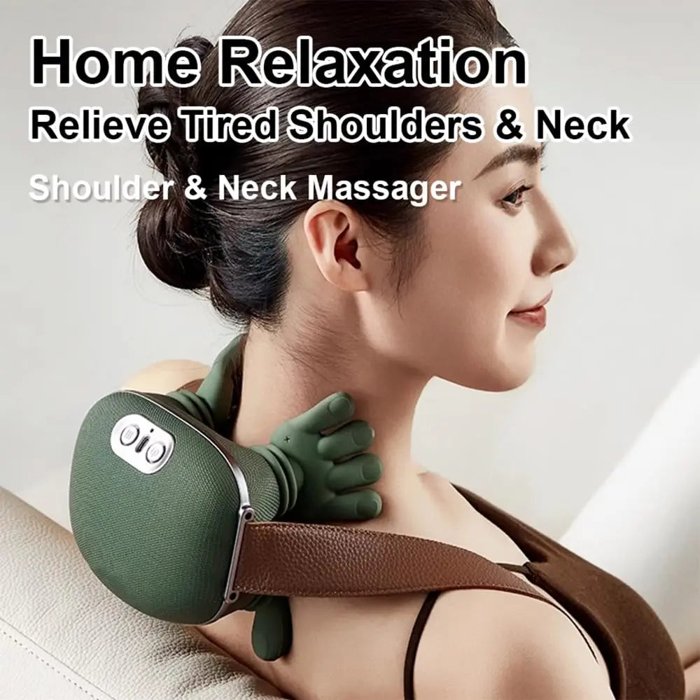Neck Shoulder Massager with Heat – Wireless Deep Tissue Shiatsu Massager Real Touch Therapy Massager 3 Modes, 40°C/45°C Heating